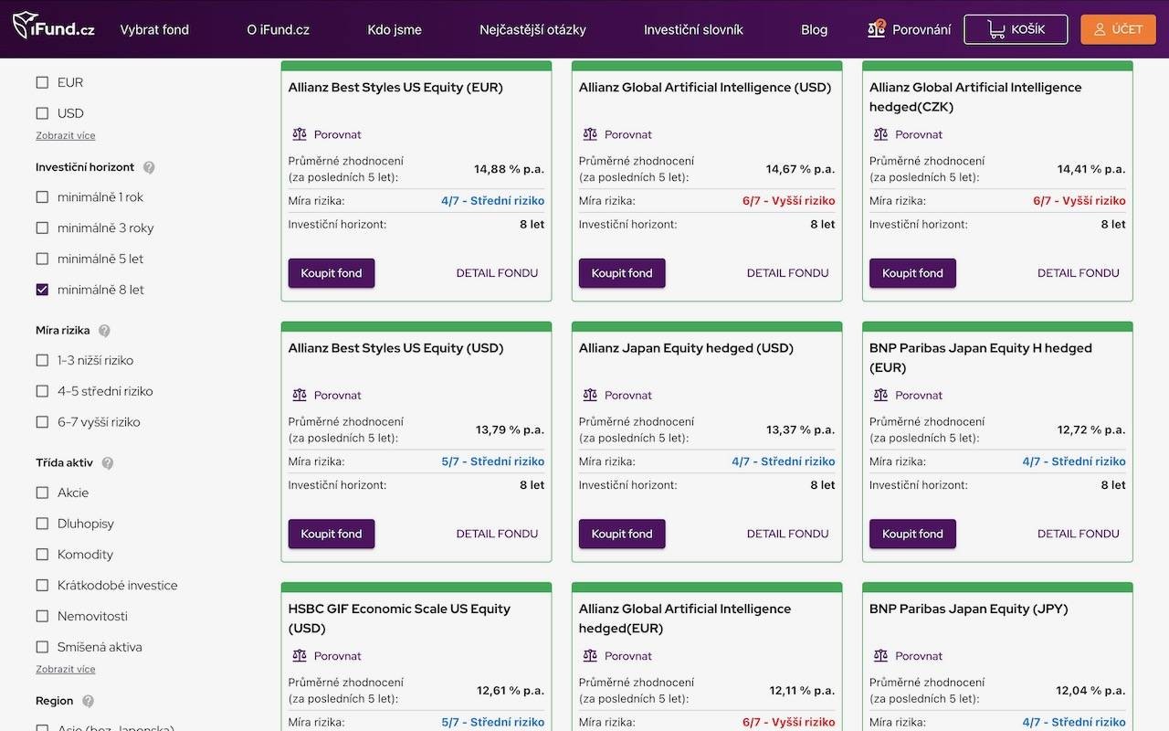 Katalog fondů na iFund.cz